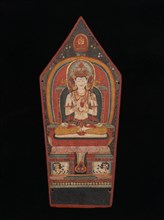 Panel from a Buddhist Ritual Crown Depicting Vairocana, late 13th-early 14th century. Creator: Unknown.
