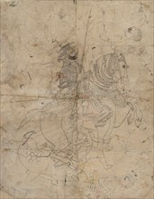 Worship of Brijnathji and Svamini (recto); Equestrian Portrait (verso), ca. 1800. Creator: Unknown.