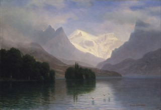 Mountain Scene, 1880-90. Creator: Albert Bierstadt.