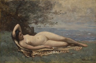 Bacchante by the Sea, 1865. Creator: Jean-Baptiste-Camille Corot.