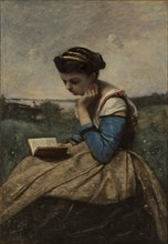 A Woman Reading, 1869 and 1870. Creator: Jean-Baptiste-Camille Corot.