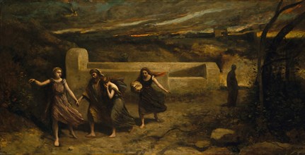 The Burning of Sodom (formerly "The Destruction of Sodom"), 1843 and 1857. Creator: Jean-Baptiste-Camille Corot.