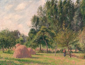 Haystacks, Morning, Éragny, 1899. Creator: Camille Pissarro.