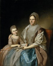 Mrs. Samuel Mifflin and Her Granddaughter Rebecca Mifflin Francis, 1777-80. Creator: Charles Willson Peale.