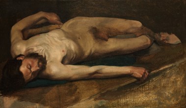 Male Nude, 1856. Creator: Edgar Degas.