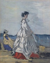 Princess Pauline Metternich (1836-1921) on the Beach, ca. 1865-67. Creator: Eugene Louis Boudin.