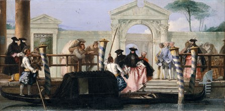 The Departure of the Gondola, mid-1760s. Creator: Giovanni Domenico Tiepolo.