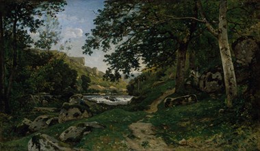 The Rocky Path in the Morvan (Chemin des roches dans le Morvan), 1869. Creator: Henri-Joseph Harpignies.