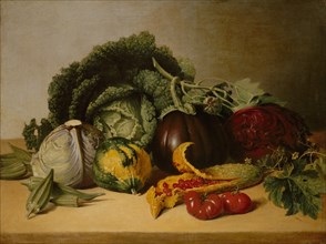 Still Life: Balsam Apple and Vegetables, ca. 1820s. Creator: James Peale.