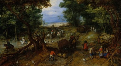 A Woodland Road with Travelers, 1607. Creator: Jan Brueghel the Elder.