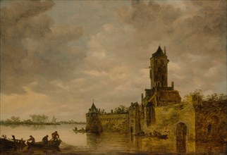 Castle by a River, 1647. Creator: Jan van Goyen.