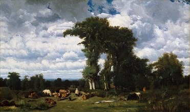 Landscape with Cattle at Limousin, 1837. Creator: Jules Dupré.