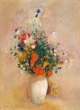 Vase of Flowers (Pink Background), ca. 1906. Creator: Odilon Redon.