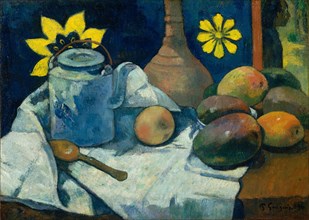 Still Life with Teapot and Fruit, 1896. Creator: Paul Gauguin.