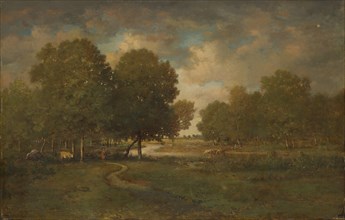 A River in a Meadow, probably late 1830s-early 1840s. Creator: Theodore Rousseau.