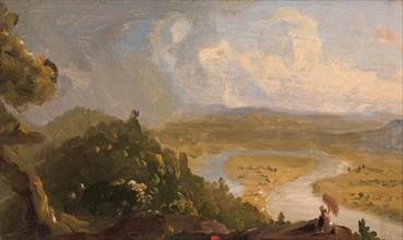 Sketch for View from Mount Holyoke, Northampton, Massachusetts..., (The Oxbow), 1836. Creator: Thomas Cole.