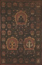 Mandala of Vajradhara, Manjushri and Sadakshari -Lokeshvara, dated 1479. Creator: Unknown.