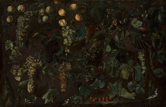 Grape Vines and Fruit, with Three Wagtails, ca. 1615-18. Creator: Bartolomeo Cavarozzi.