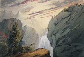 At the Waterfall, ca. 1850. Creator: David Claypoole Johnston.