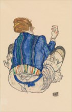 Seated Woman, Back View, 1917. Creator: Egon Schiele.