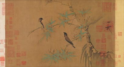 Finches and bamboo, early 12th century. Creator: Emperor Huizong.