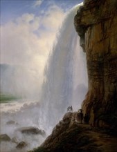 Underneath Niagara Falls, 1862. Creator: Joachim Ferdinand Richardt.