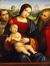 Madonna and Child with Saints Francis and Jerome, ca. 1512-15. Creator: Francesco Francia.