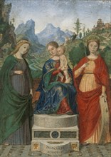 Virgin and Child Enthroned between Saints Cecilia and Catherine of Alexandria, ca. 1510-15. Creator: Francesco Morone.