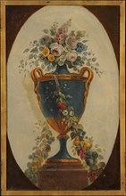 Vase of Flowers Draped with Garlands, 18th century. Creator: French Painter , 18th century .
