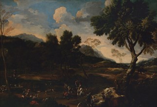 Landscape with a Battle between Two Rams, ca. 1640. Creator: Jan Miel.