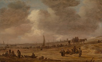 A Beach with Fishing Boats, probably 1653. Creator: Jan van Goyen.