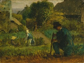 Garden Scene, 1854. Creator: Jean Francois Millet.