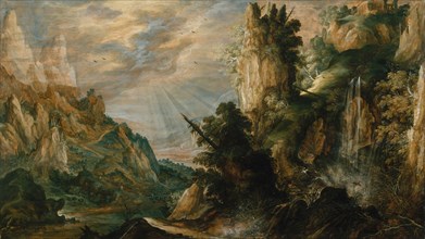 A Mountainous Landscape with a Waterfall, ca. 1600. Creator: Kerstiaen de Keuninck.