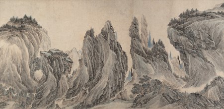 Landscape after Dong Yuan, Juran, Ma Yuan, and Xia Gui, dated yiwei ??, 1655?. Creator: Li Zai.