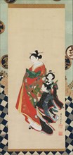 Courtesan and Attendants, late 18th century. Creator: Shunsho.