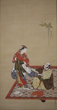 Samurai and Wakashu (Bushi to wakashu), early 18th century. Creator: Miyagawa Issho.