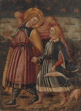 The Archangel Raphael and Tobias, possibly 1457-63. Creator: Neri di Bicci.