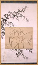 Preliminary Drawing of Three Deer Mounted on a Hanging-scroll..., 19th century (painting). Creator: Ogata Korin.
