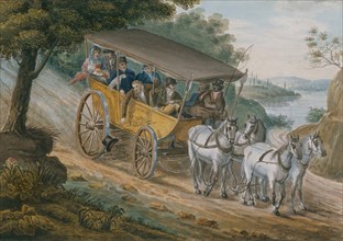 Travel by Stagecoach Near Trenton, New Jersey, 1811-ca. 1813. Creator: Pavel Petrovic Svin'in.