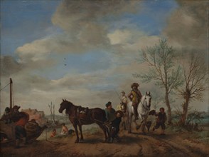 A Man and a Woman on Horseback, ca. 1653-54. Creator: Philip Wouverman.