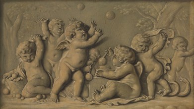 Amorini at play (one of a pair), 1770-90. Creator: Unknown.