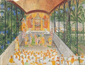 Celebration of the Birth of Krishna (Janamashtami), ca. 1880-1900. Creator: Ragunath.