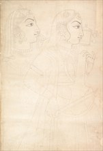Singer and Sarinda Player, ca. 1800. Creator: Sahib Ram.