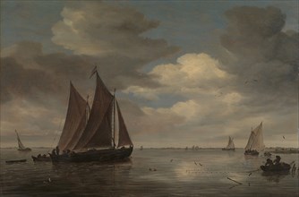 Fishing Boats on a River, early 1660s. Creator: Salomon Ruysdael.