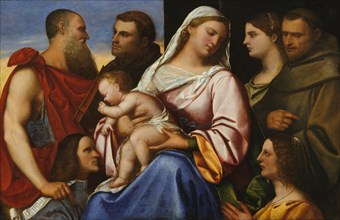 Madonna and Child with Saints and Donors. Creator: Sebastiano del Piombo.