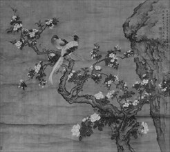Flowering Crabapple and Pair of Birds, dated 1744. Creator: Shen Nanpin.