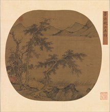 Angling in the Autumn River, ca. 1370. Creator: Sheng Zhu.