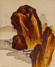 Village among Rocks, 19th century. Creator: Shibata Zeshin.