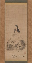 Monju on a Lion, late 15th century. Creator: Shusei.