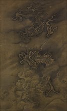 Dragon Amid Clouds and Waves, 15th-16th century. Creator: Unknown.